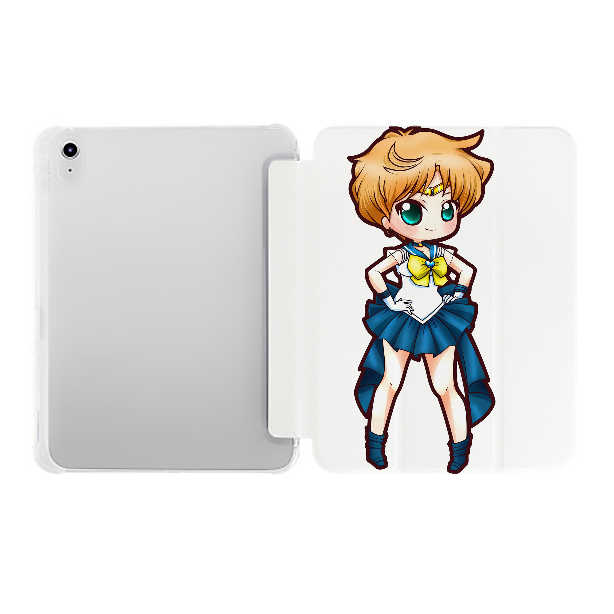 （画像用） 美少女戦士セーラームーン 天王はるか Sailor Moon Tenoh Haruka IPad ケース ペン収納付き 三つ折りスタンド PUレザー×シリコン 対応機種9.5/10.5/10.9インチ